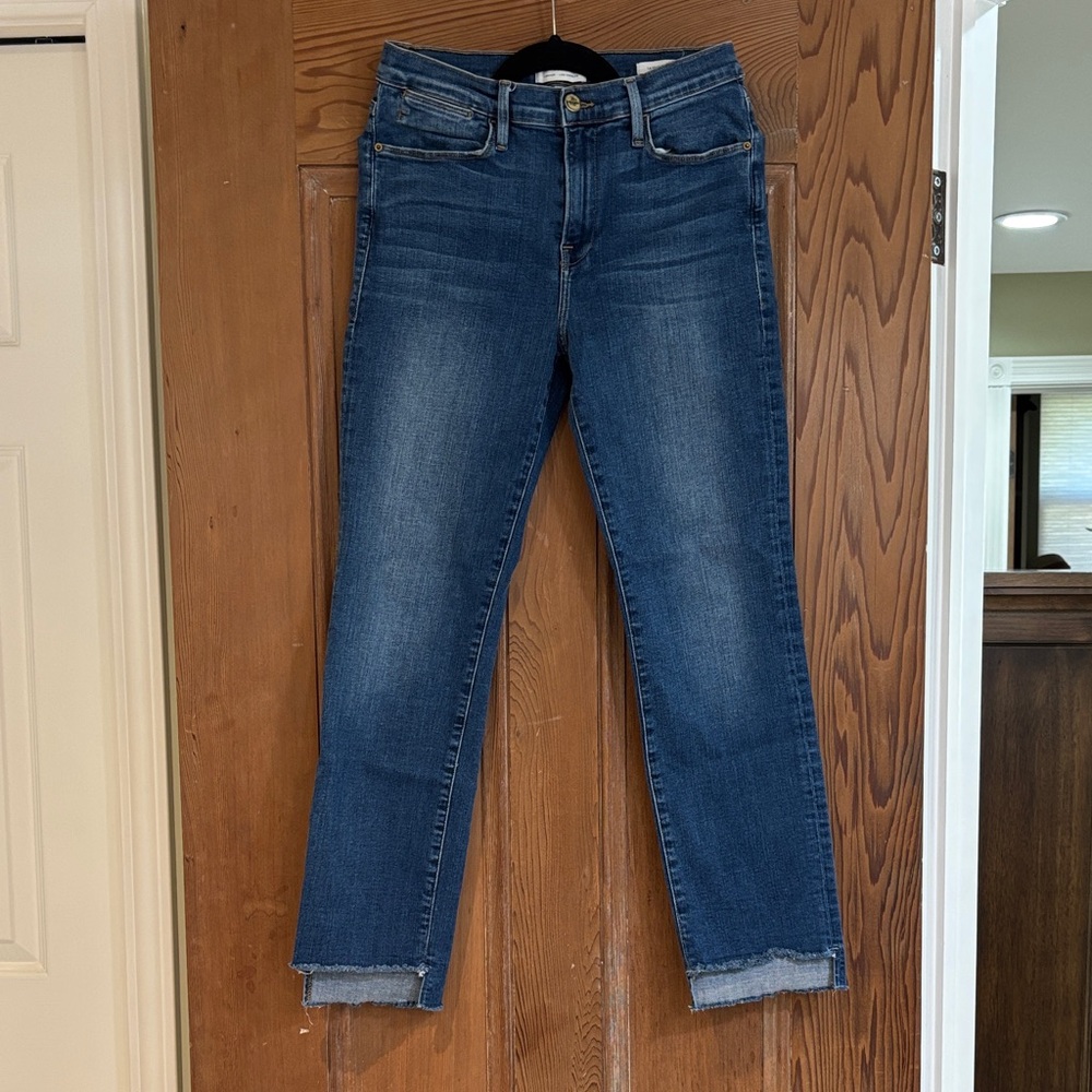 Frame Denim Women's Ankle Jeans in Dark Blue Size 28